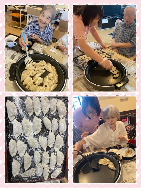 利用者様と一緒に「餃子」を手作